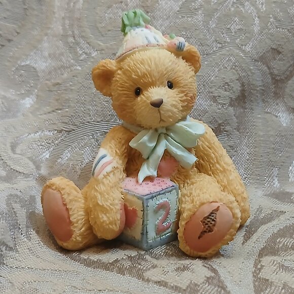 Cherished Teddies Two Sweet Two Bear, 1992 Birthday Bear - Picture 1 of 4
